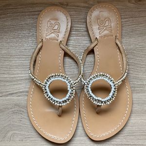 Sk by  Skemo rhinestones beads sandals 8